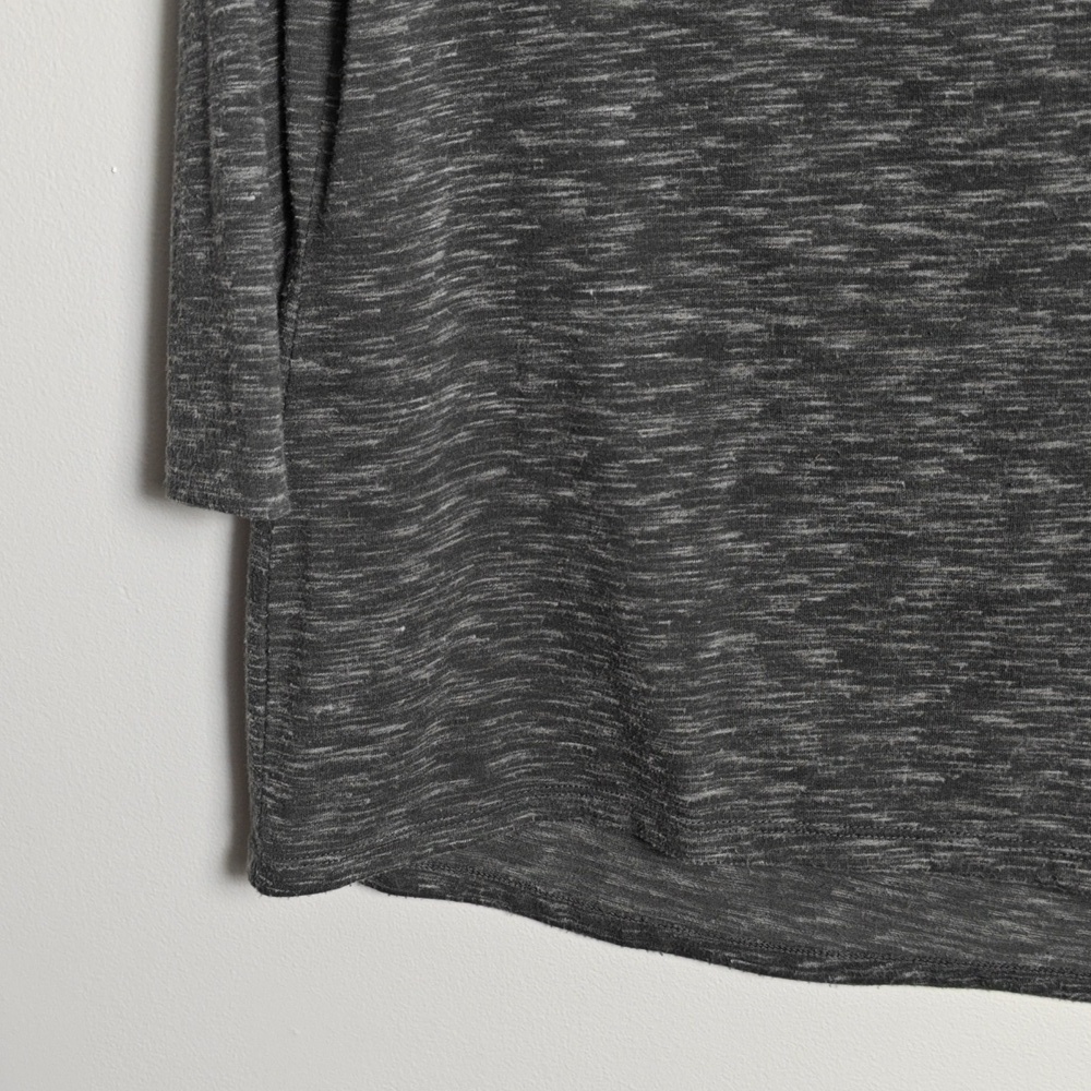 TALBOTS Heathered Grey Button Split Neck Three-Quarter Sleeve Size Medium - Picture 5 of 14
